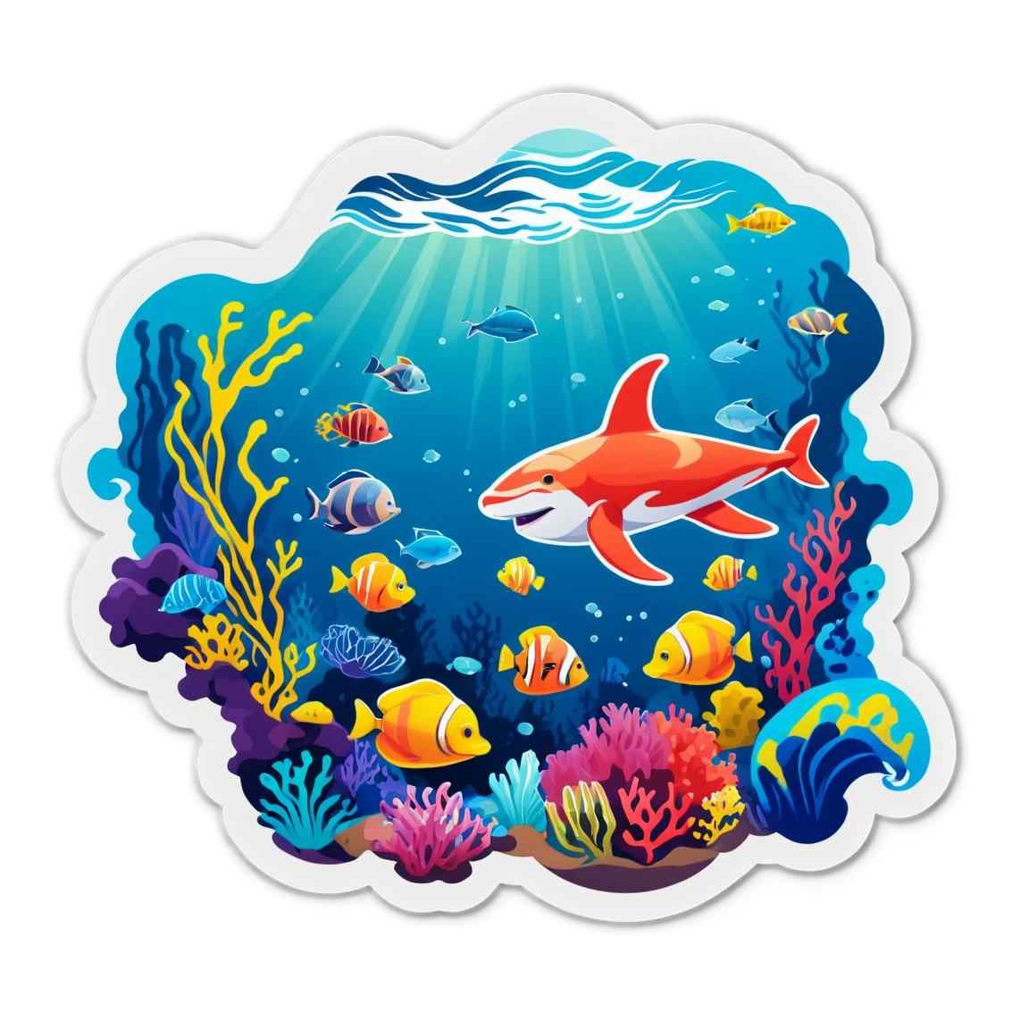 Ocean underwater sticker