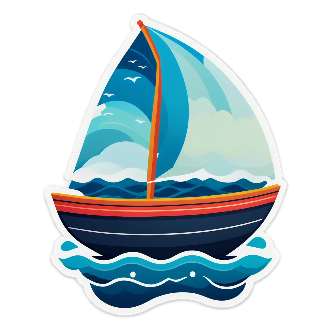 Ocean boat on the water sticker