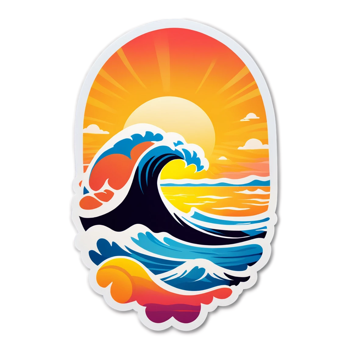 Ocean sunset at the beach sticker