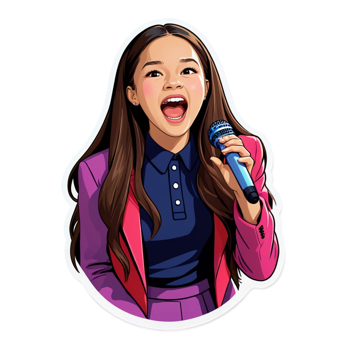 Olivia singing, kid singer sticker, Olivia Rodrigo sticker