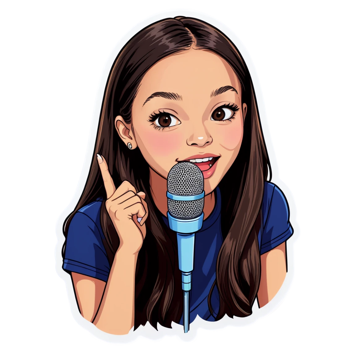 Singing teen, kid singer sticker, Olivia Rodrigo sticker