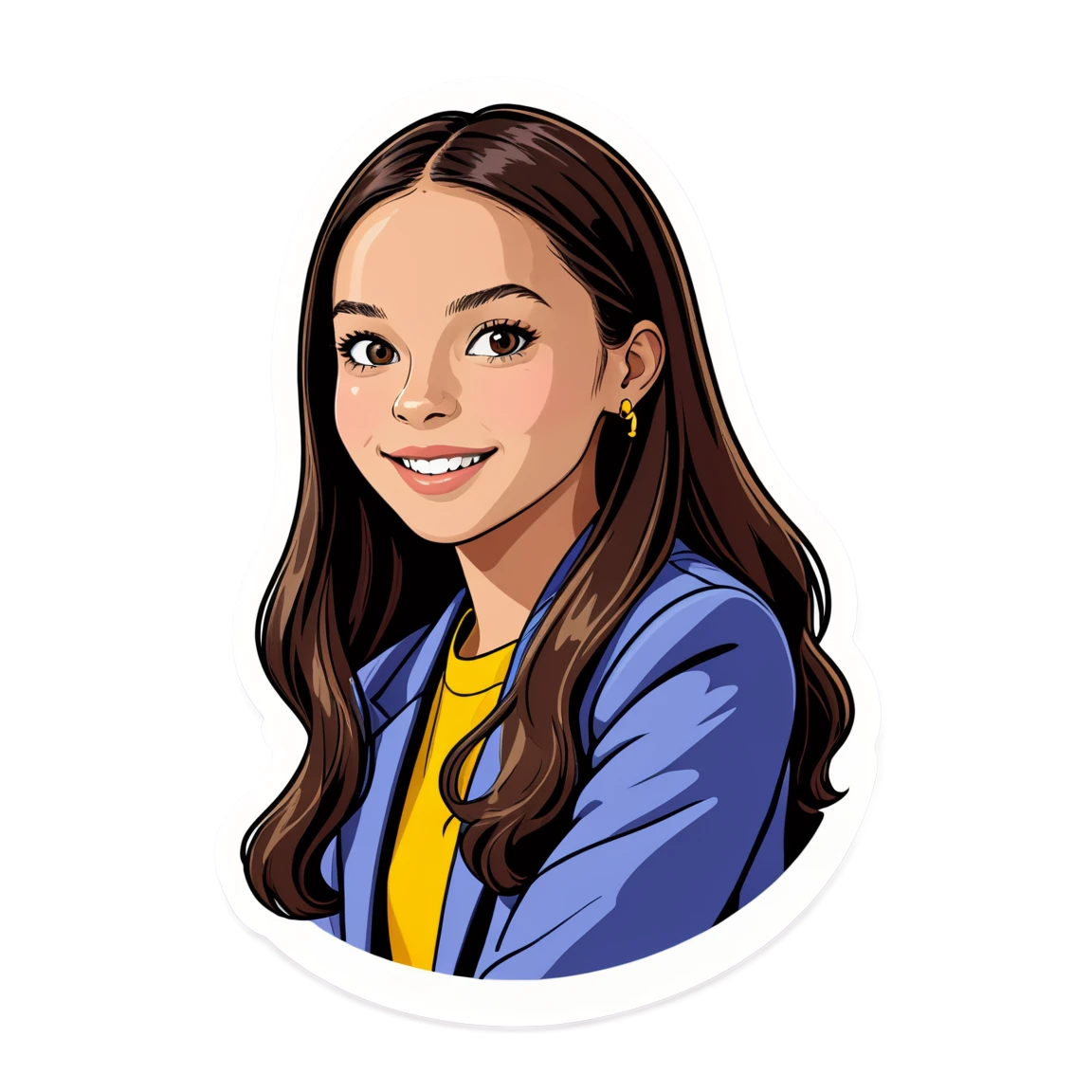 Smiling olivia rodrigo, kid singer sticker, Olivia Rodrigo sticker