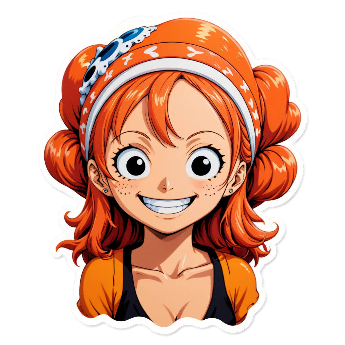 One piece sticker of Nami smiling