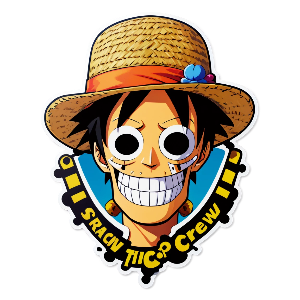 One piece sticker with the Straw Hat crew