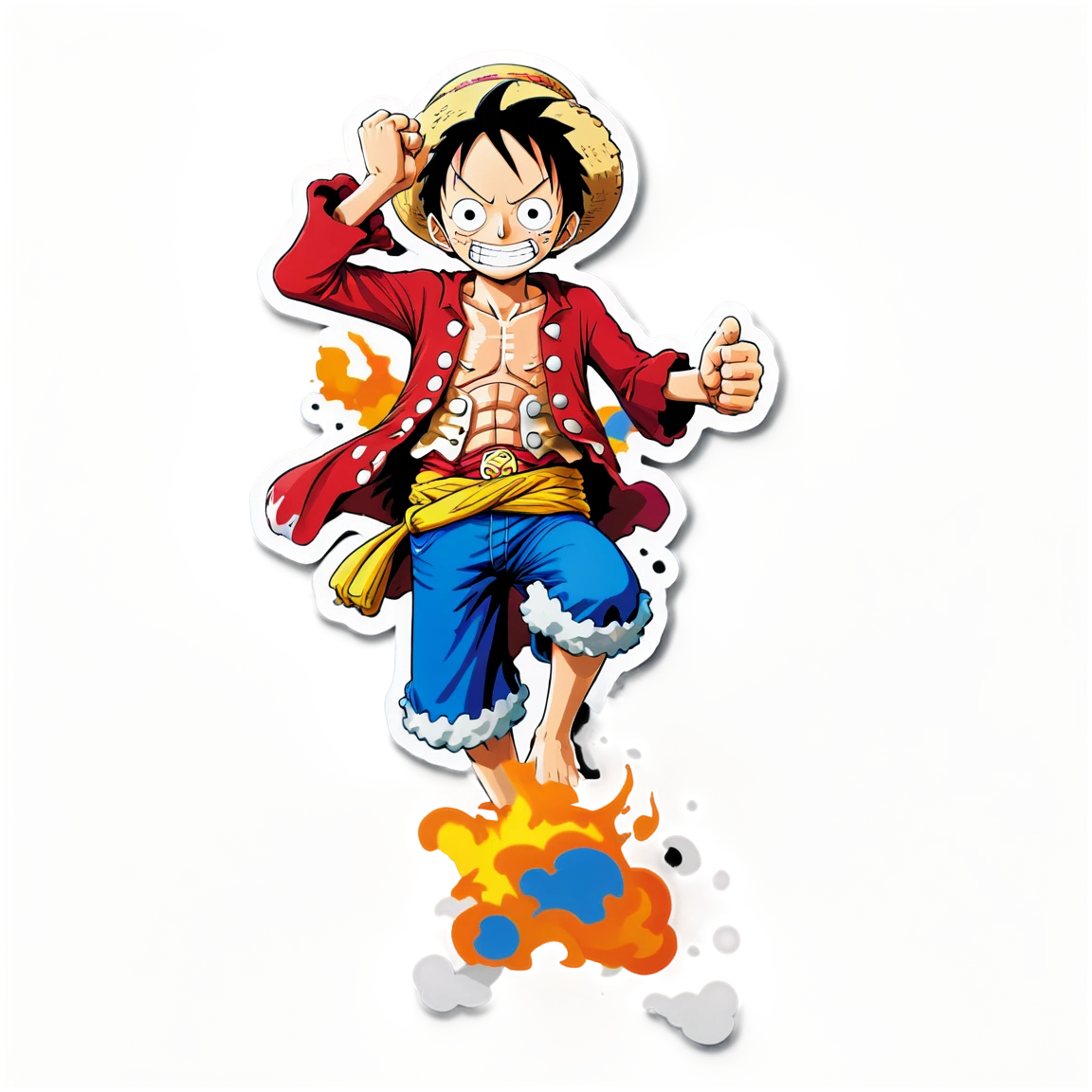 One piece sticker in battle pose