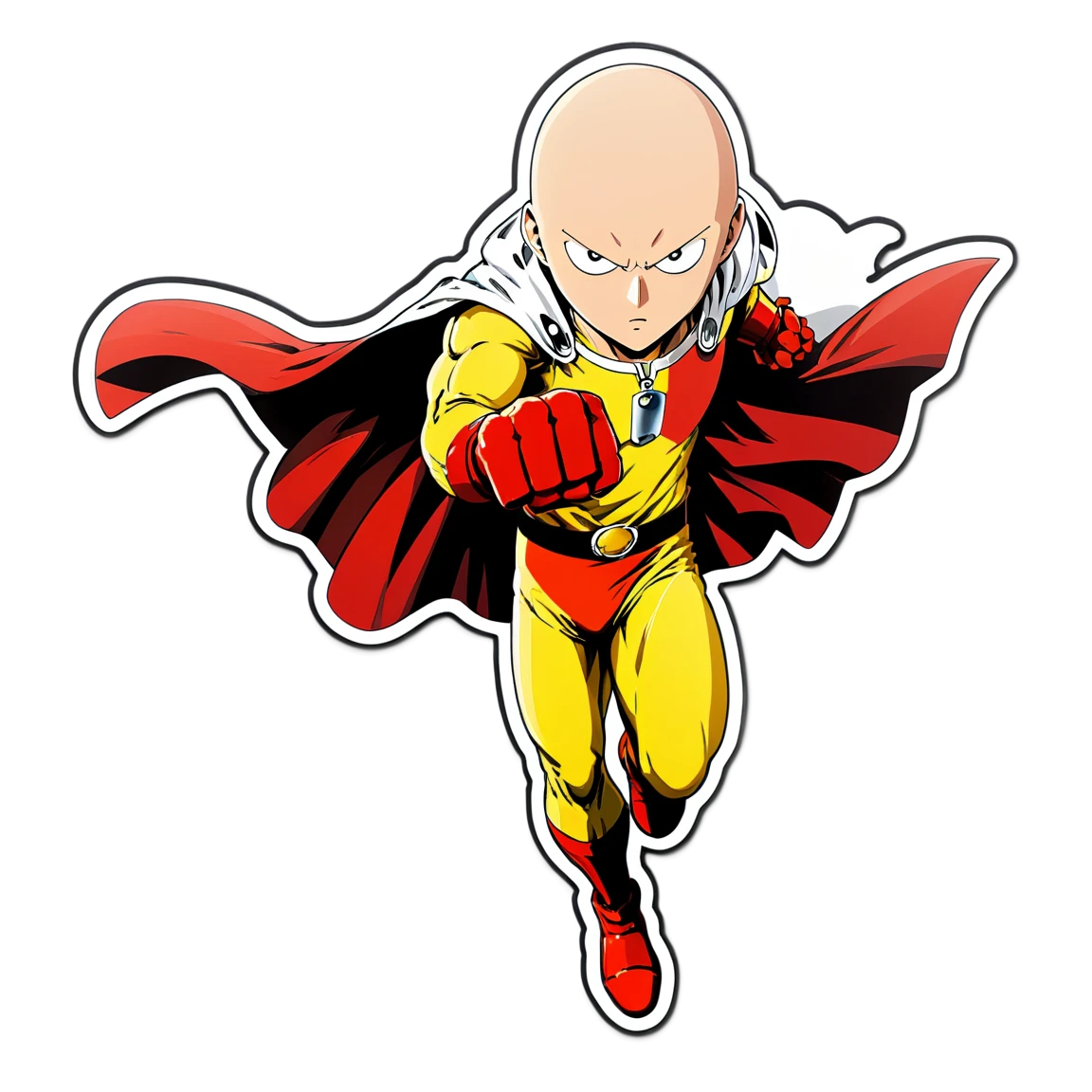 One Punch Man with a cape, anime sticker, One Punch Man sticker