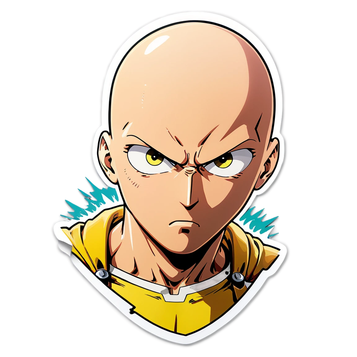 One Punch Man serious face, anime sticker, One Punch Man sticker