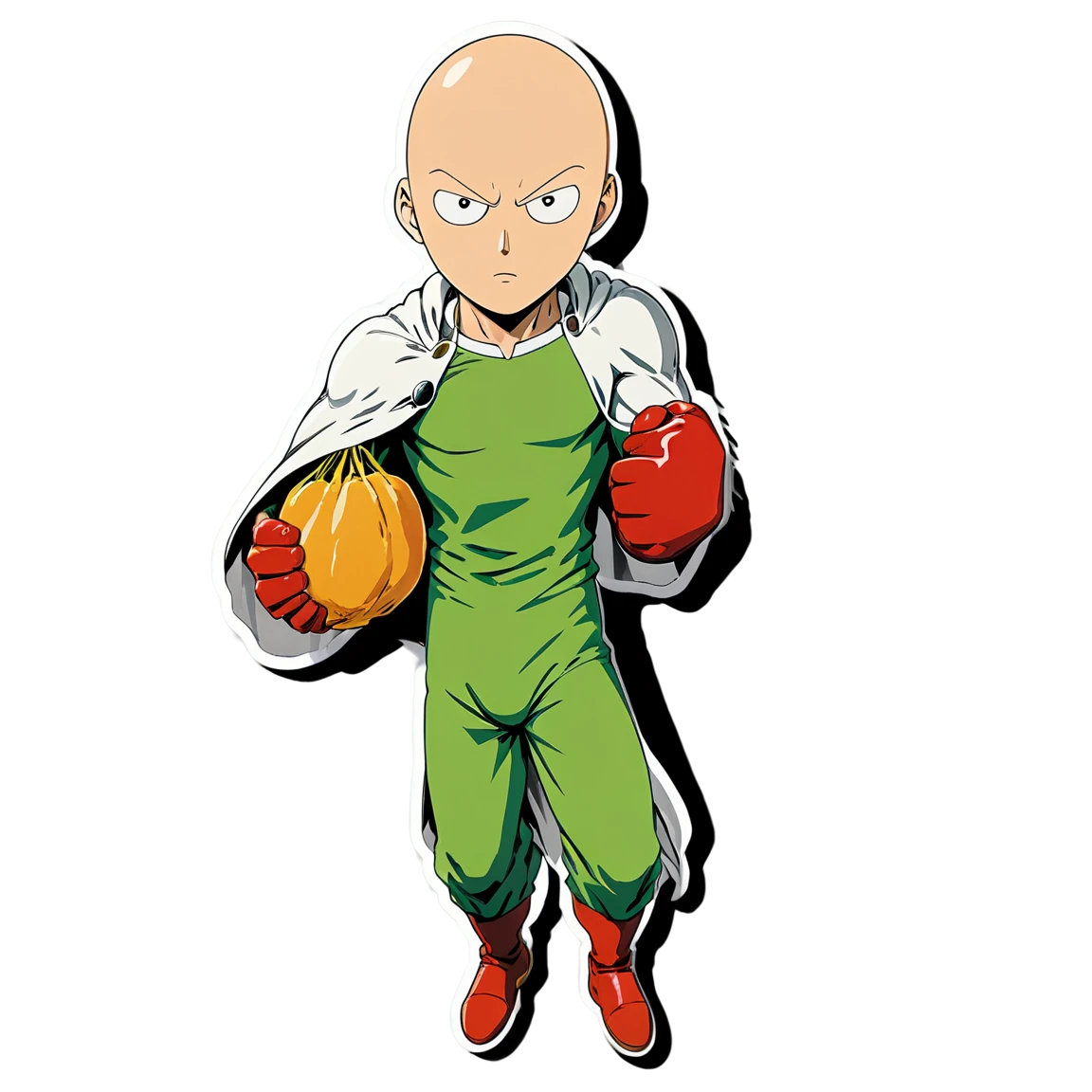 One Punch Man holding grocery bags, anime sticker, One Punch Man sticker