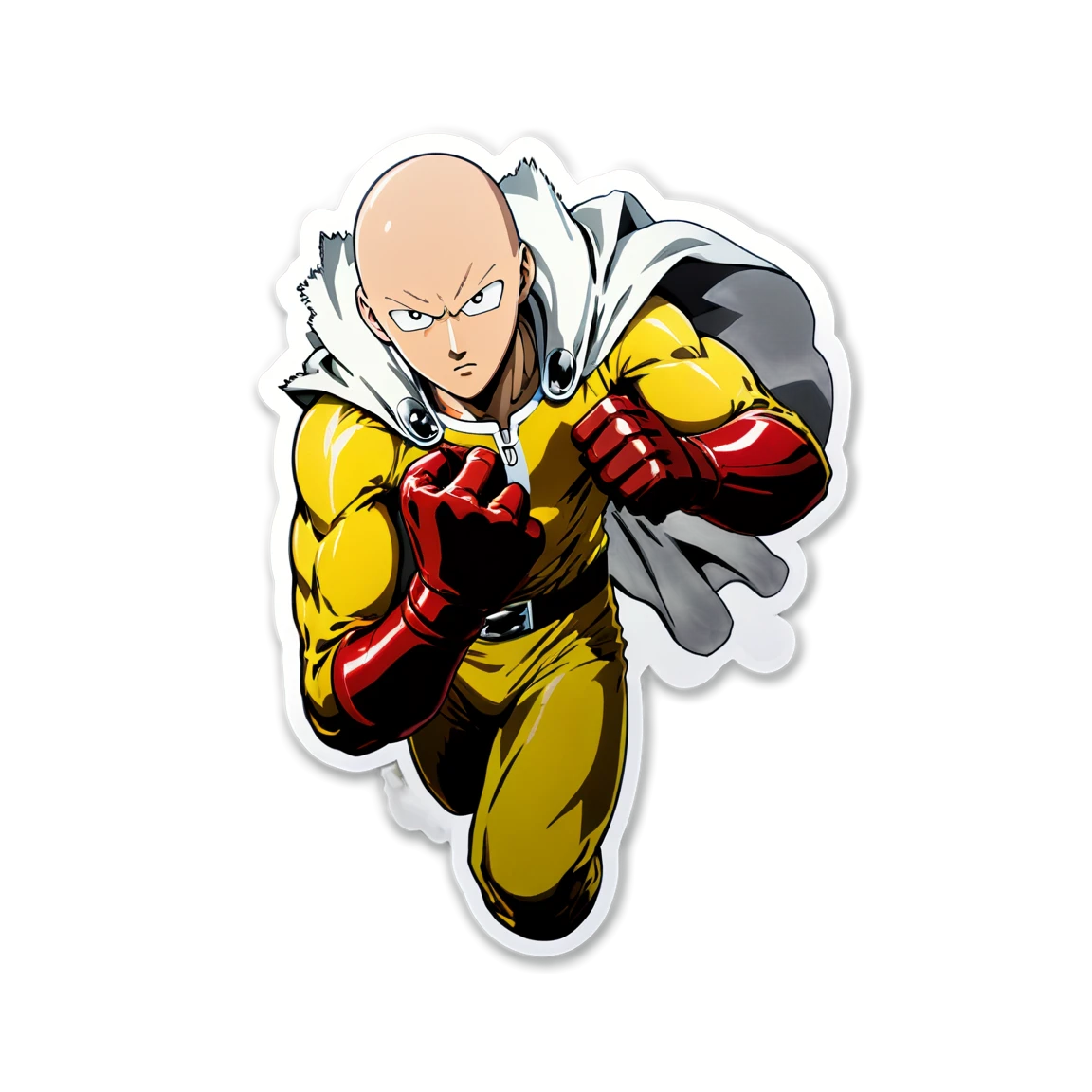 One Punch Man on a battle scene, anime sticker, One Punch Man sticker