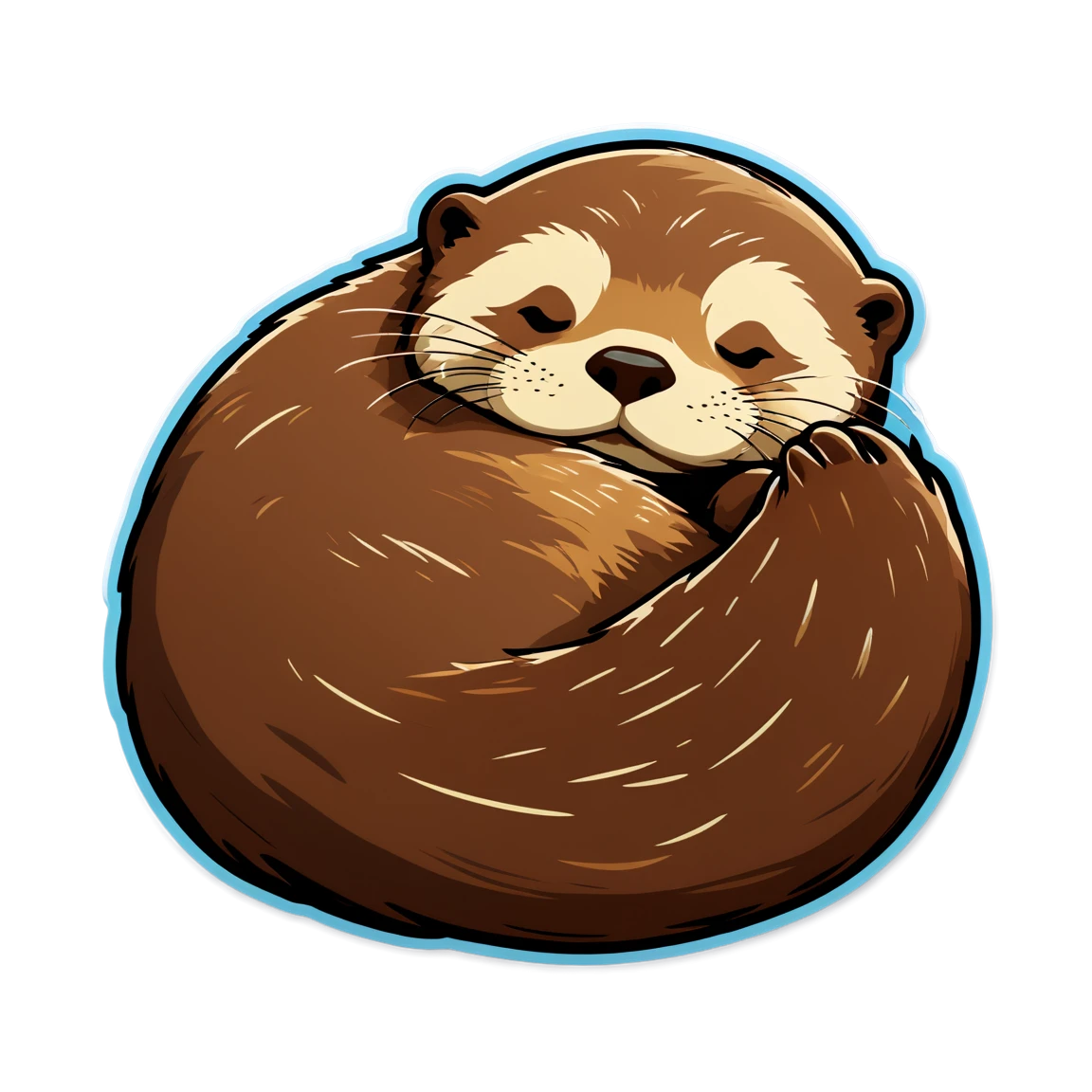 Otter sleeping, otter sticker