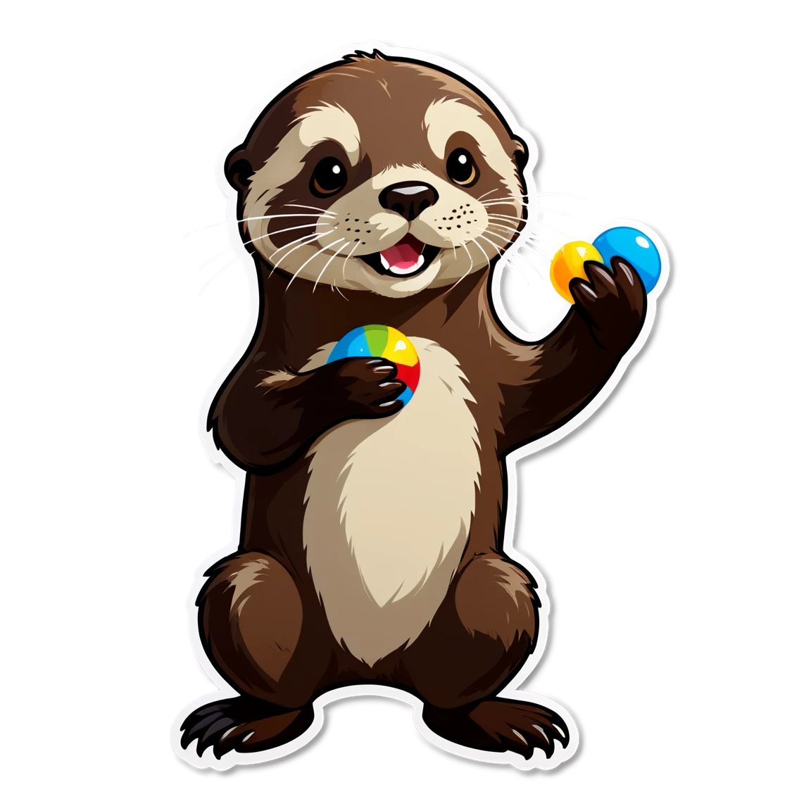 Otter playing with a toy, otter sticker