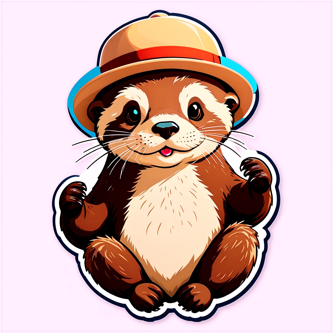 Otter wearing a hat, otter sticker