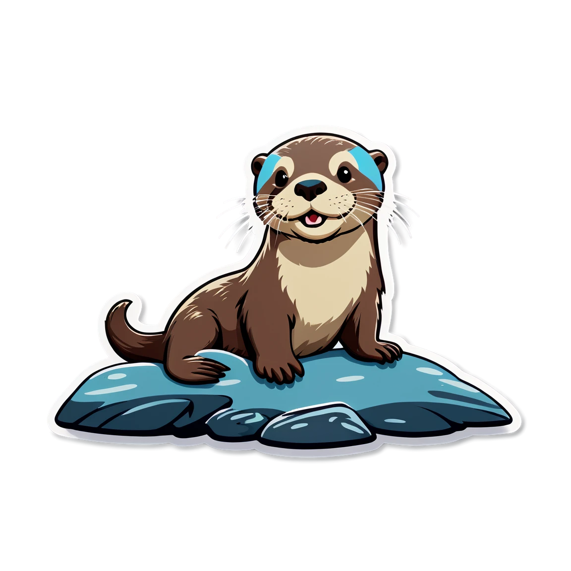 Otter on a rock, otter sticker