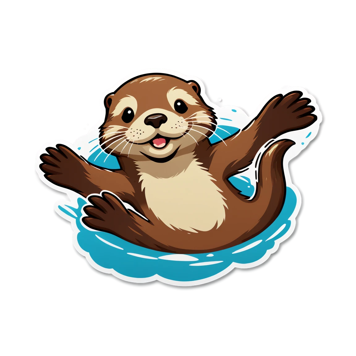 Otter floating, otter sticker