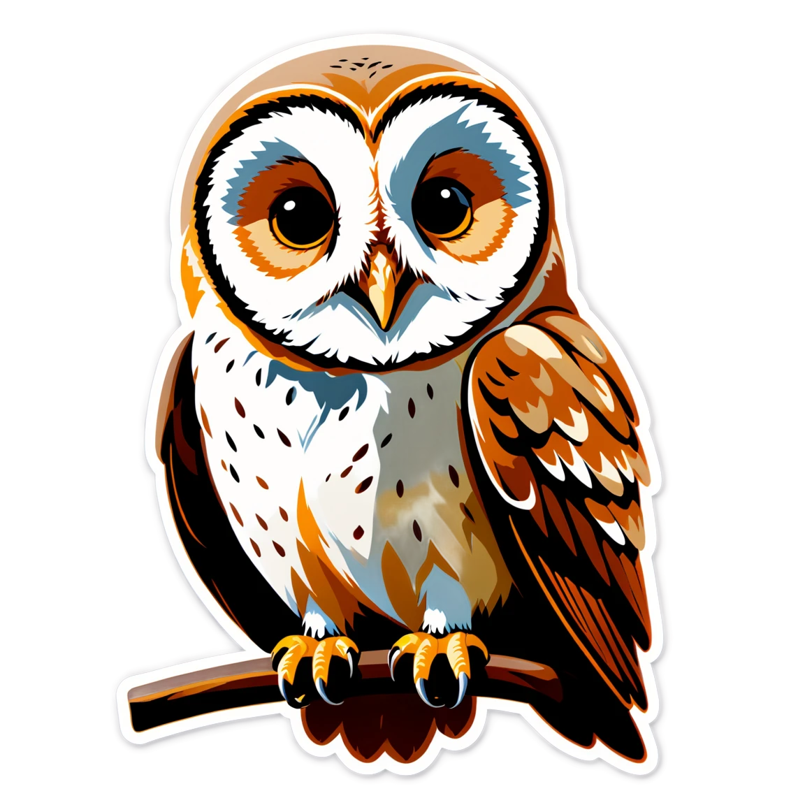 Barn owl, owl sticker