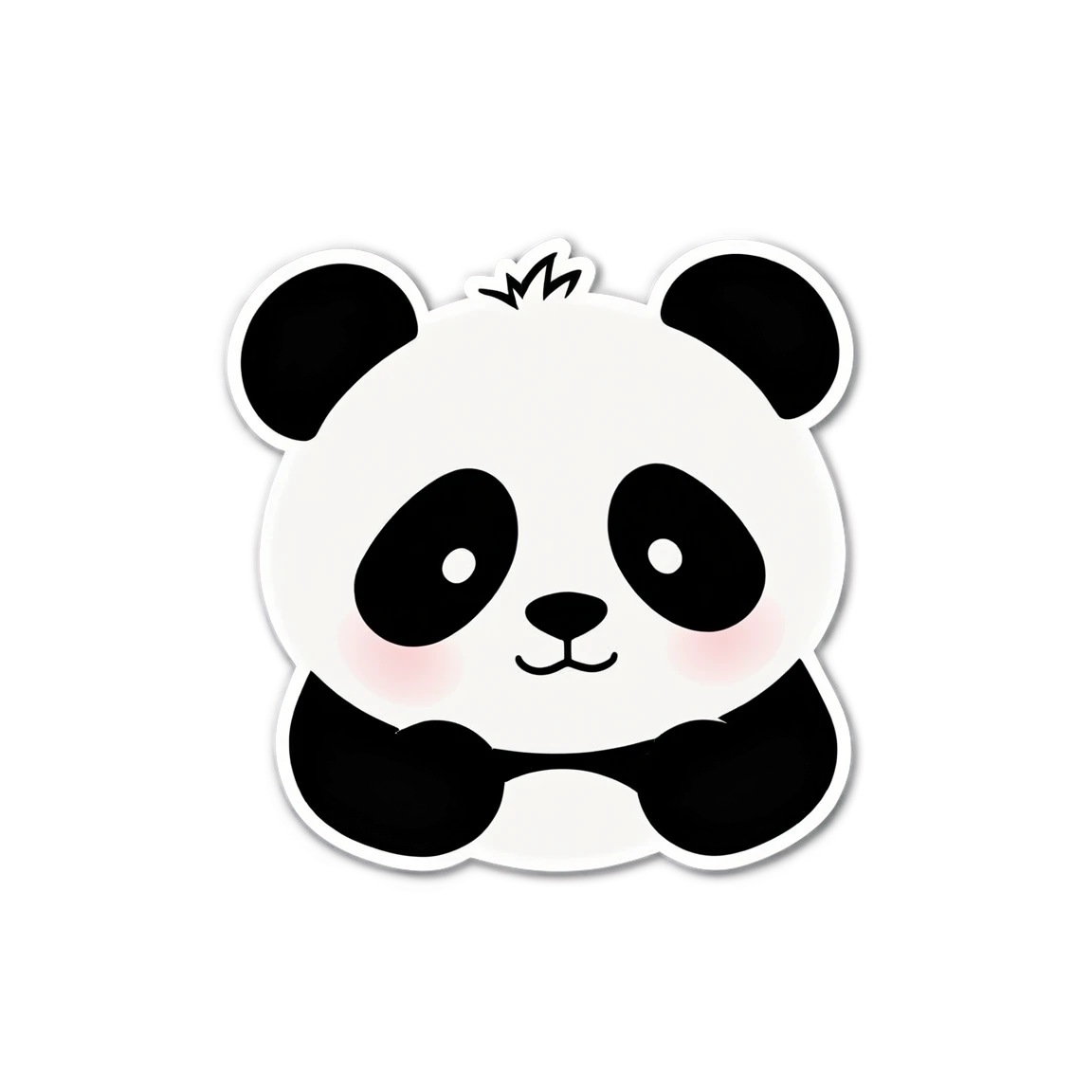 Panda black and white, panda sticker