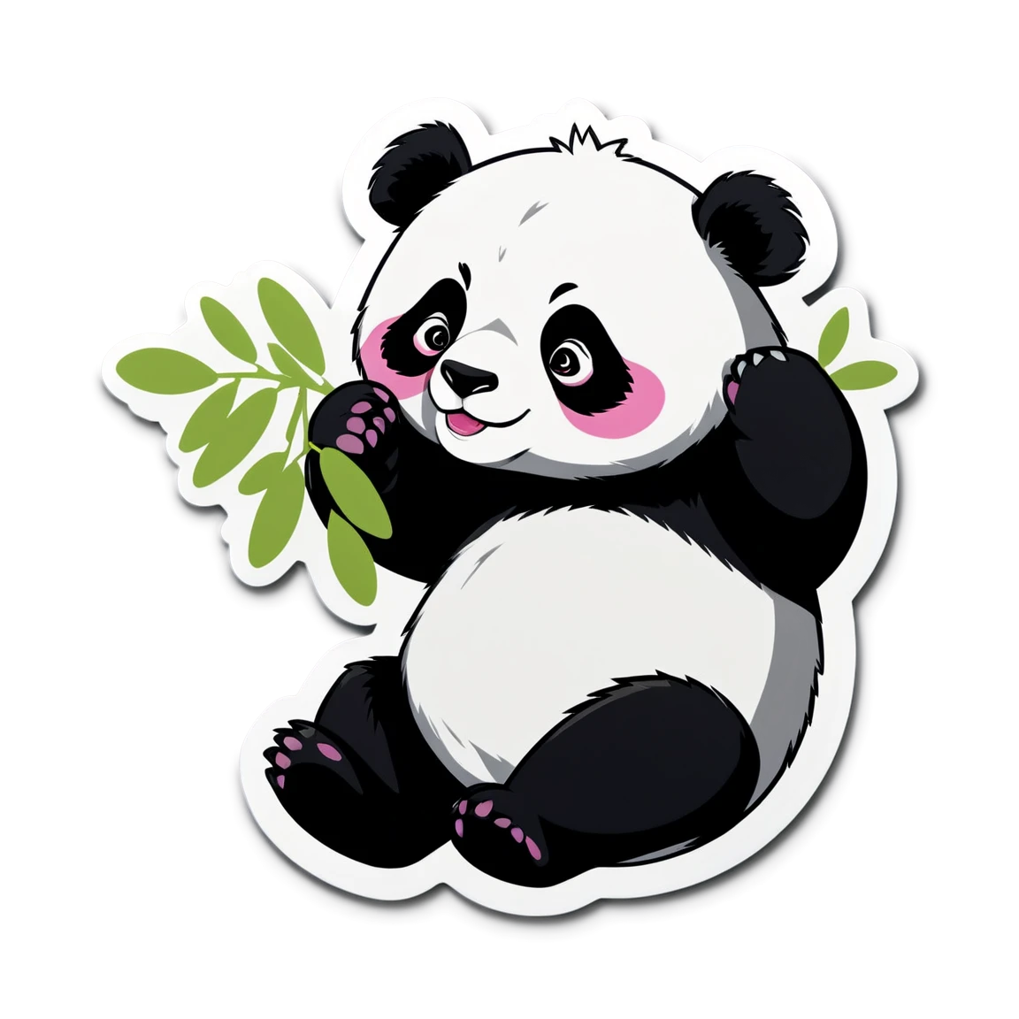 Panda playing, panda sticker