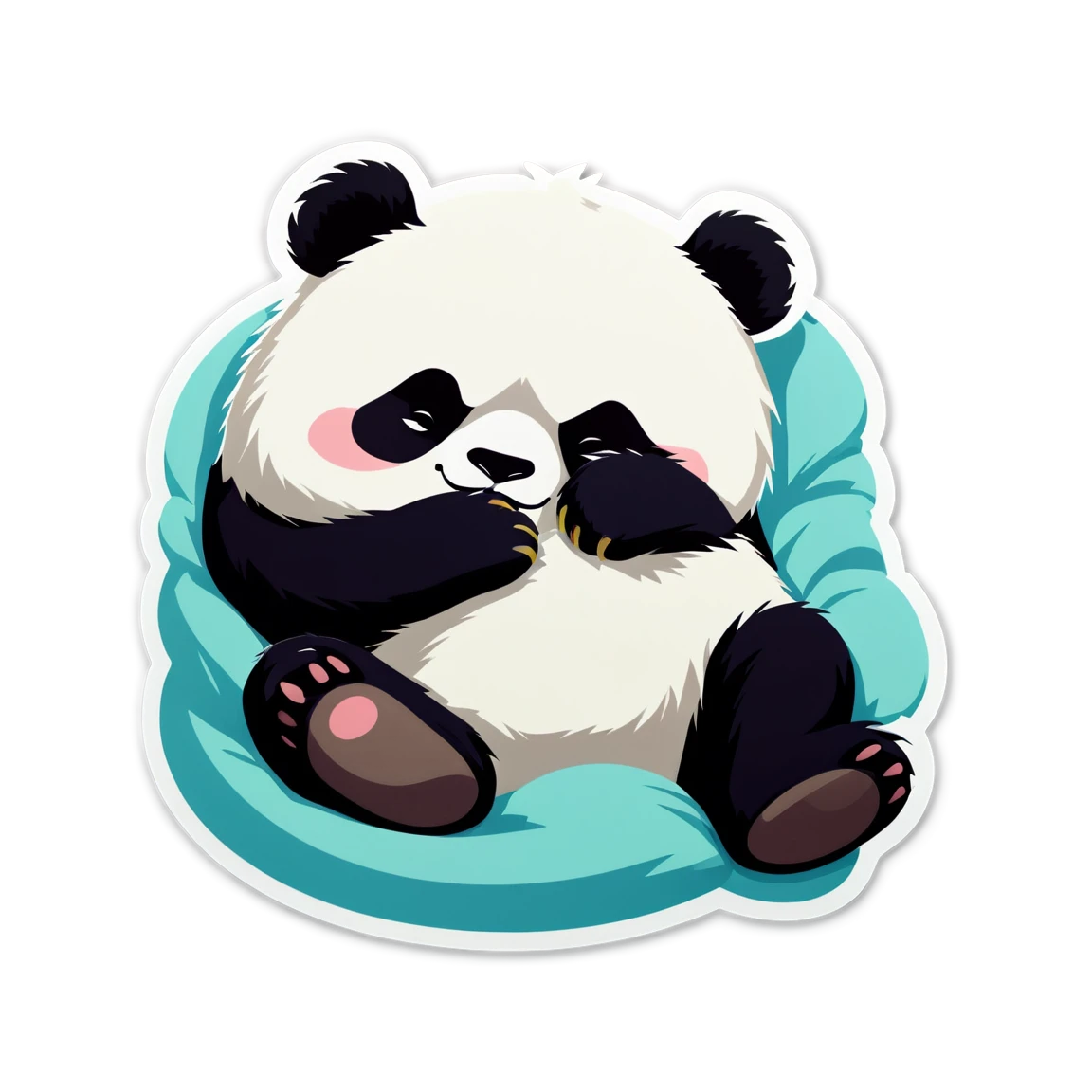 Panda sleeping, panda sticker