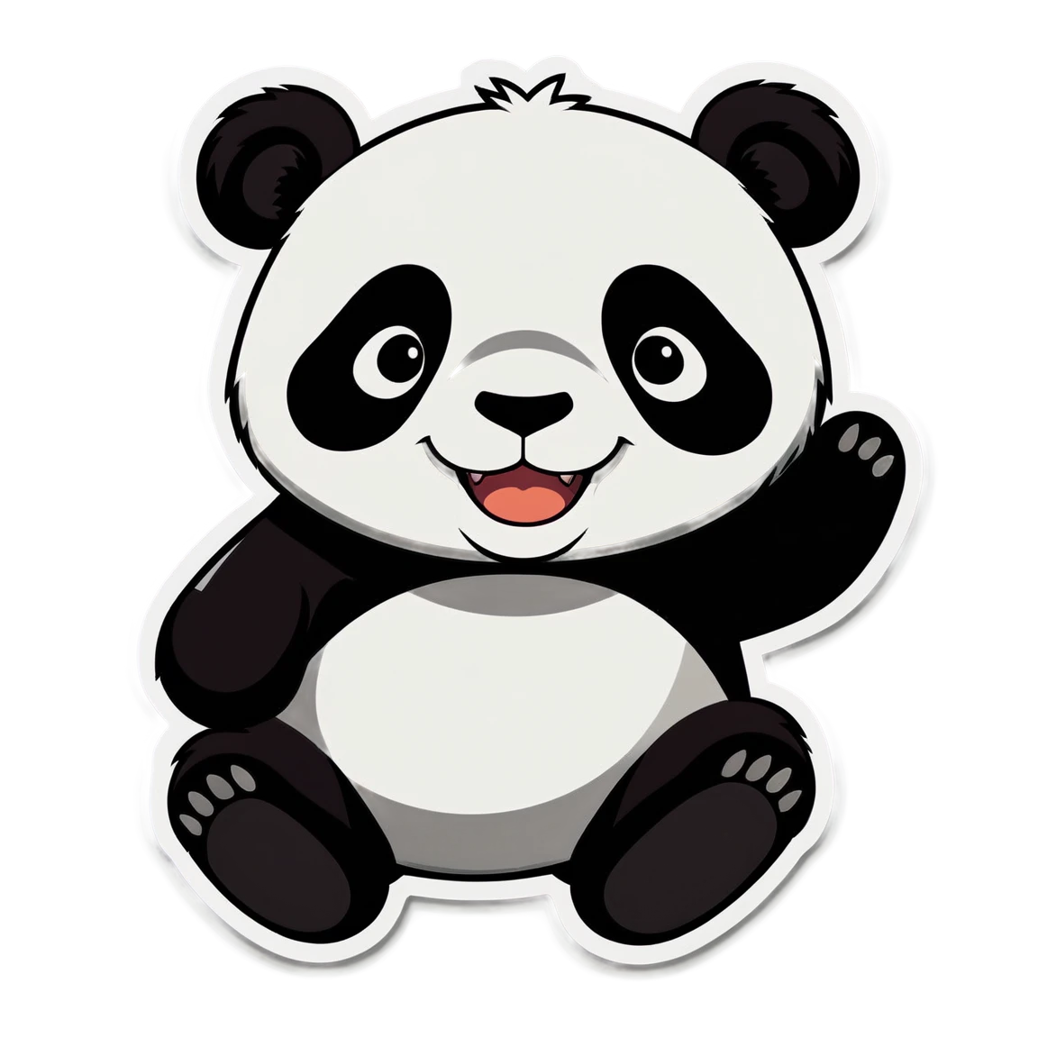 Panda smiling, panda sticker