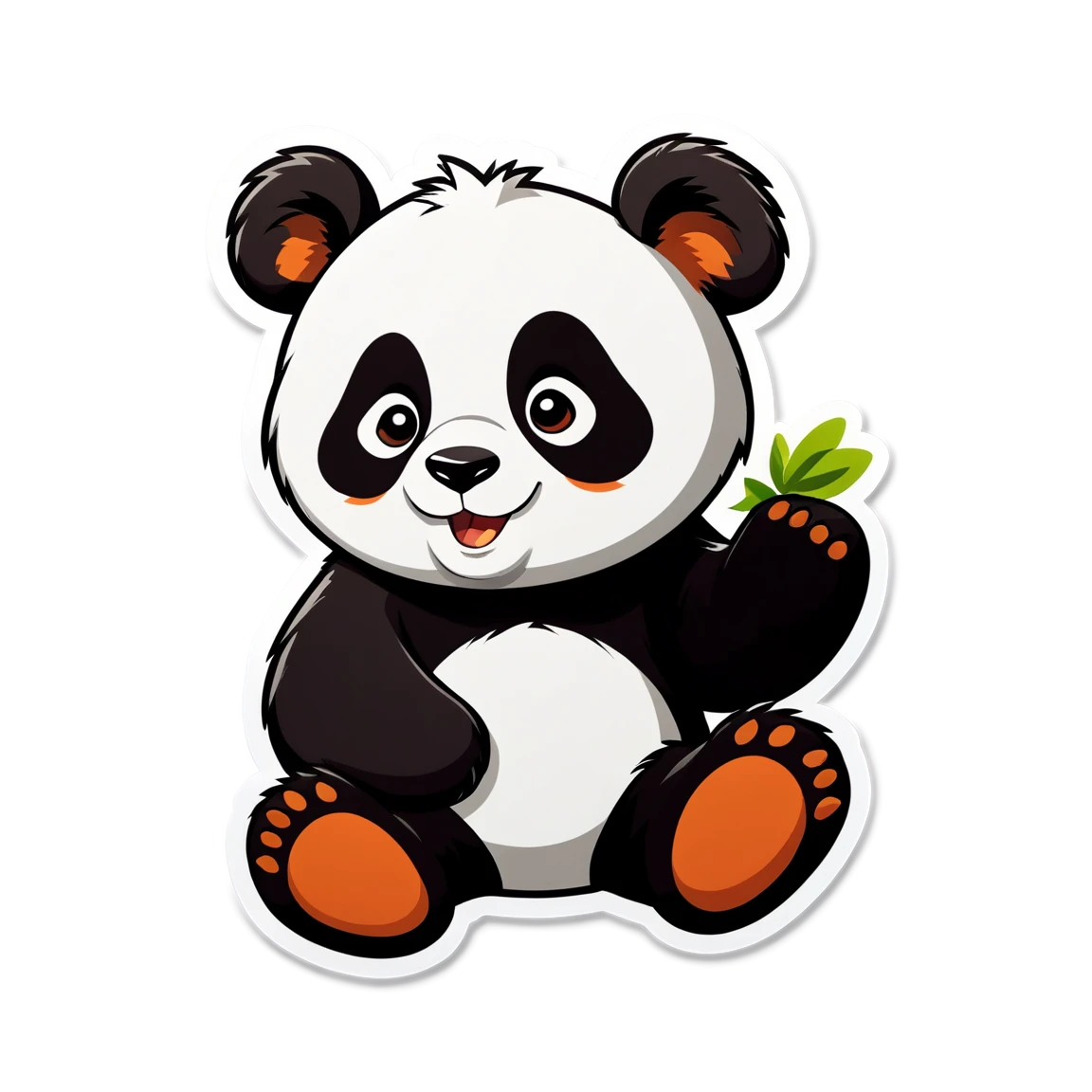 Panda cartoon style, panda sticker