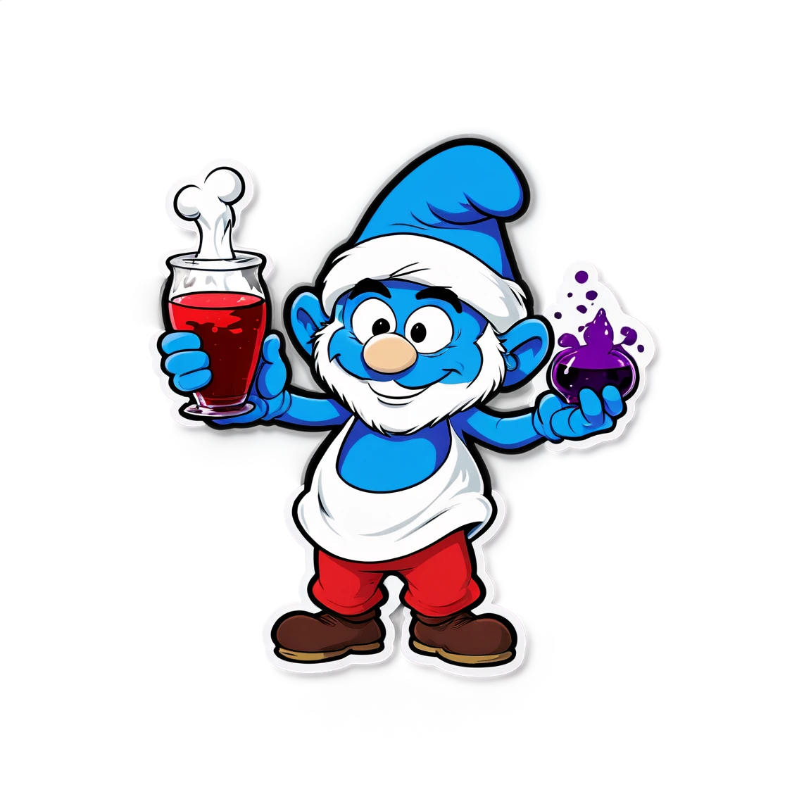 Papa Smurf with a potion, Papa Smurf sticker