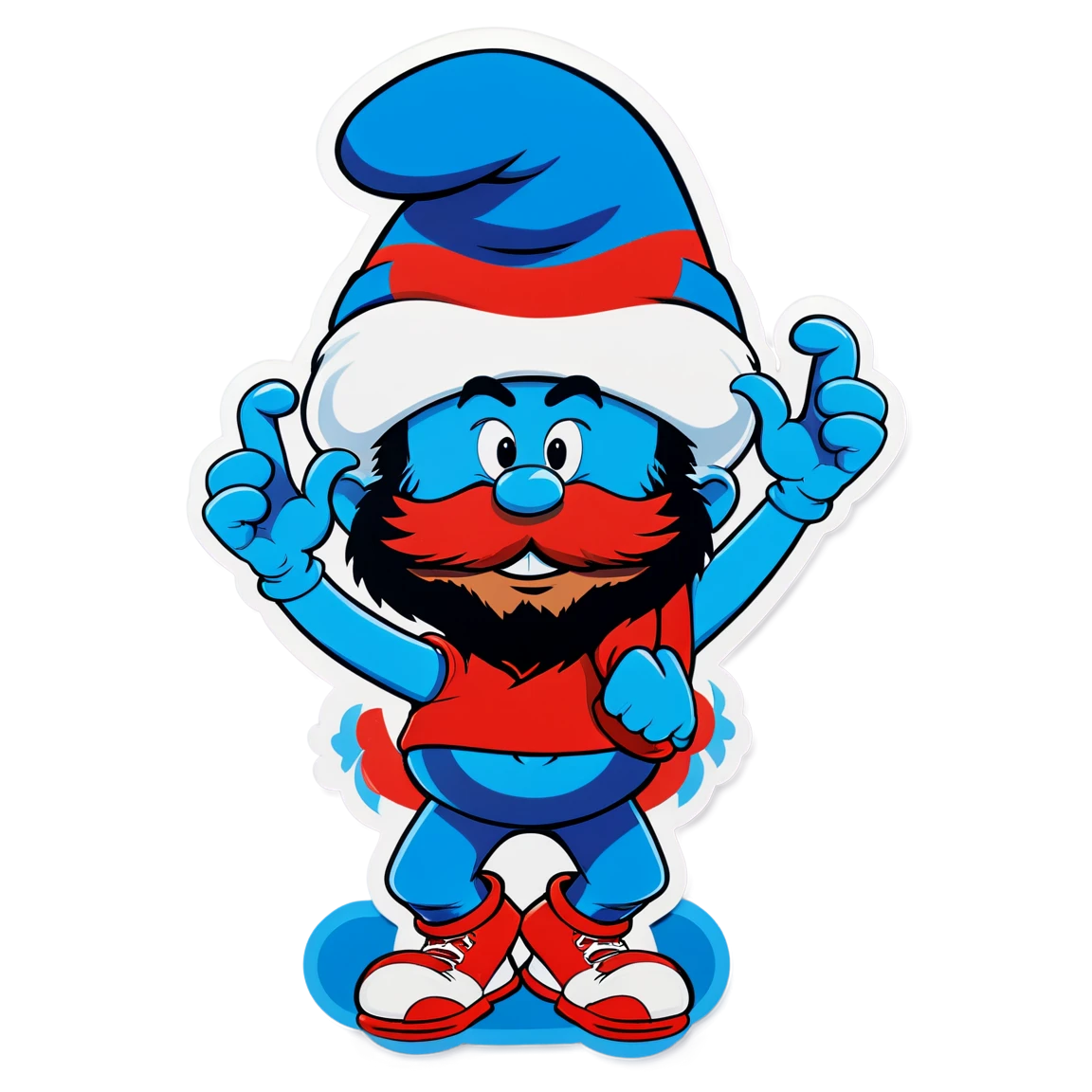 Papa Smurf with a beard, Papa Smurf sticker