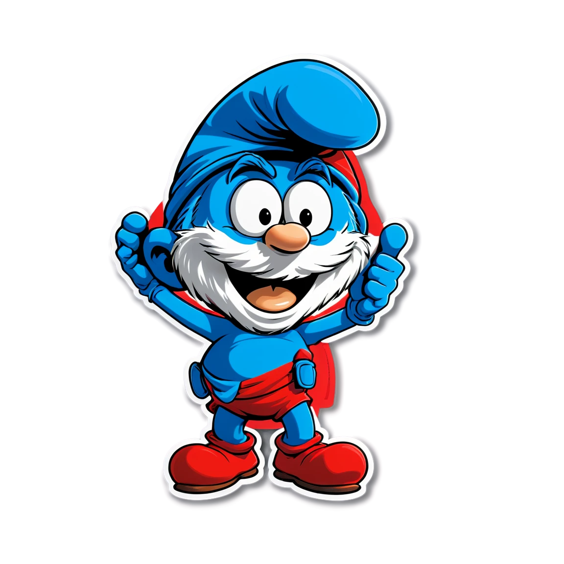 Papa Smurf smiling, Papa Smurf sticker