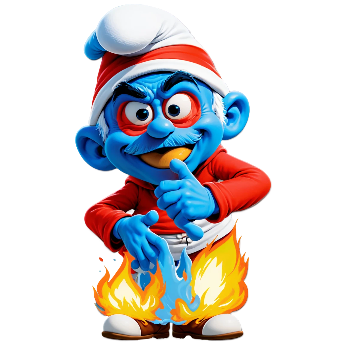 Papa Smurf casting a spell, Papa Smurf sticker