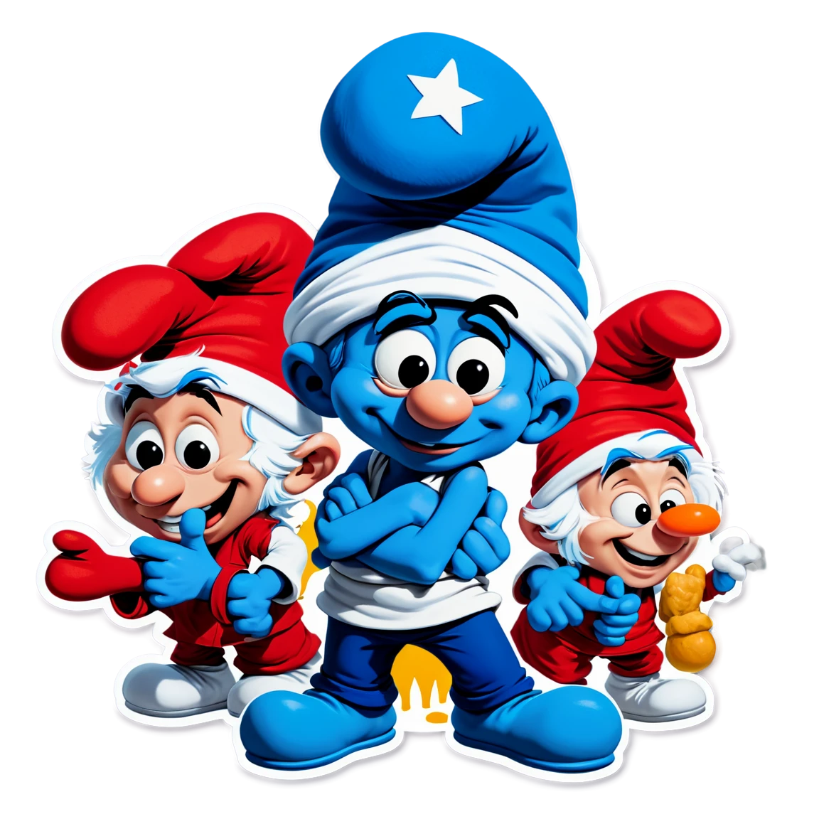 Papa Smurf with friends, Papa Smurf sticker