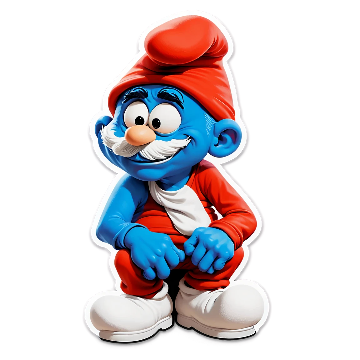 Papa Smurf sitting, Papa Smurf sticker