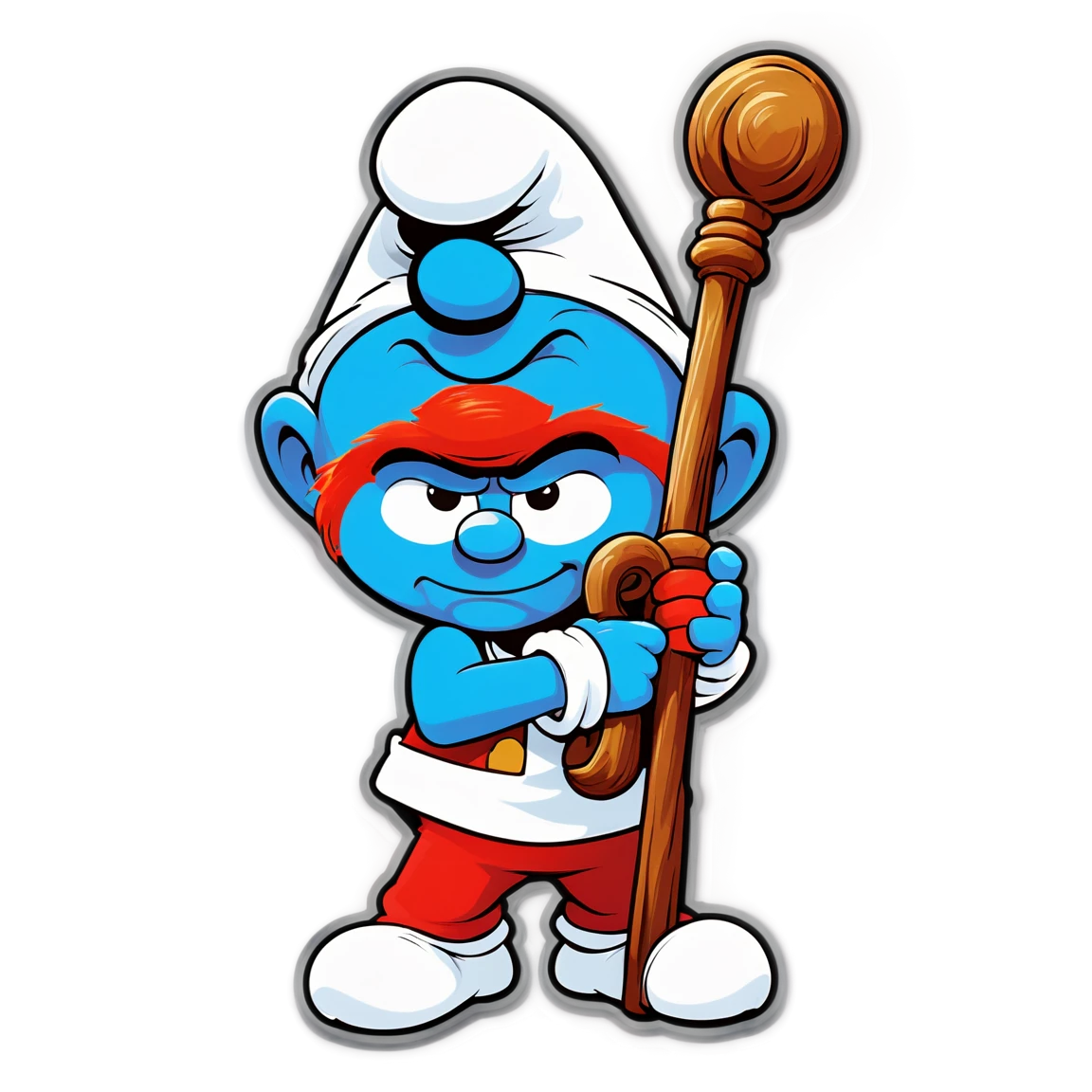 Papa Smurf with a staff, Papa Smurf sticker