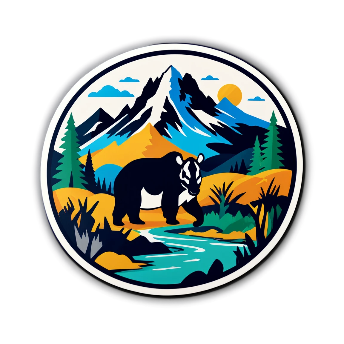 Patagonia with wildlife, adventure sticker, Patagonia sticker