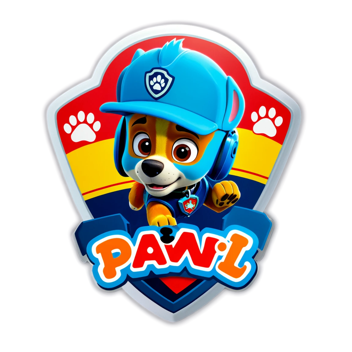 Paw Patrol sticker with Paw Patrol logo