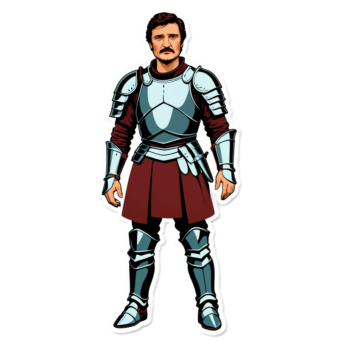 Pedro Pascal in armor, sticker