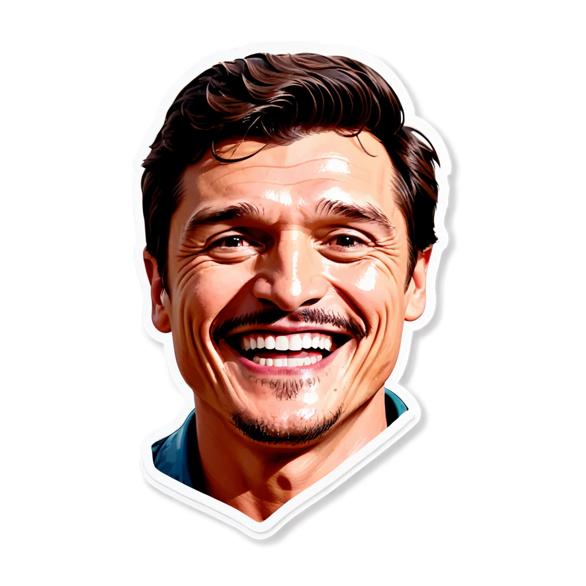 Pedro Pascal smiling, sticker