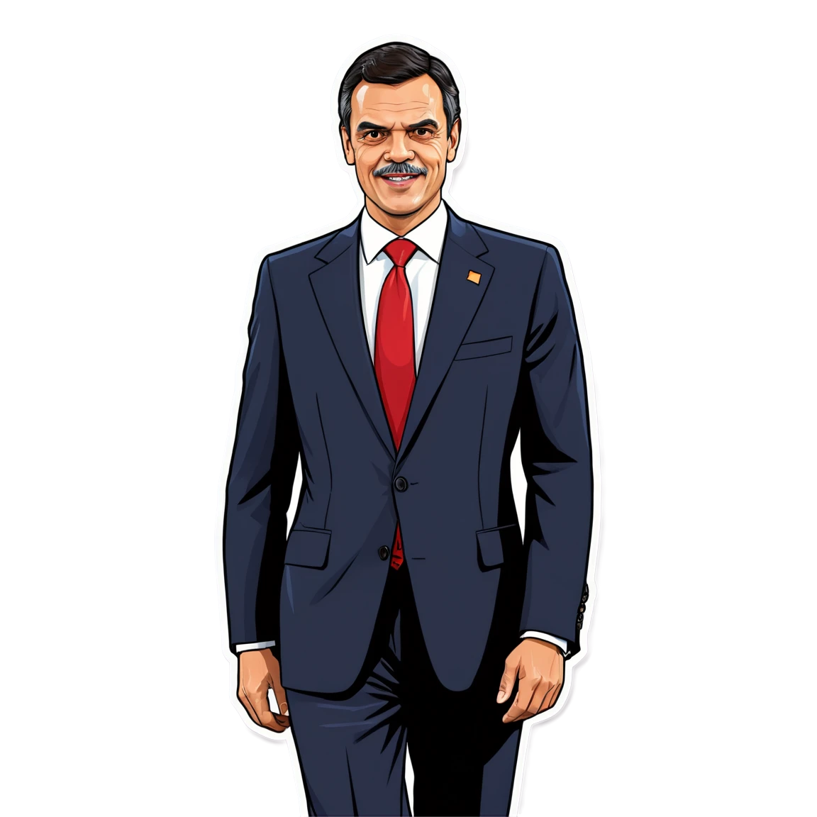 Pedro Sanchez in suit, politician sticker, Pedro Sanchez sticker