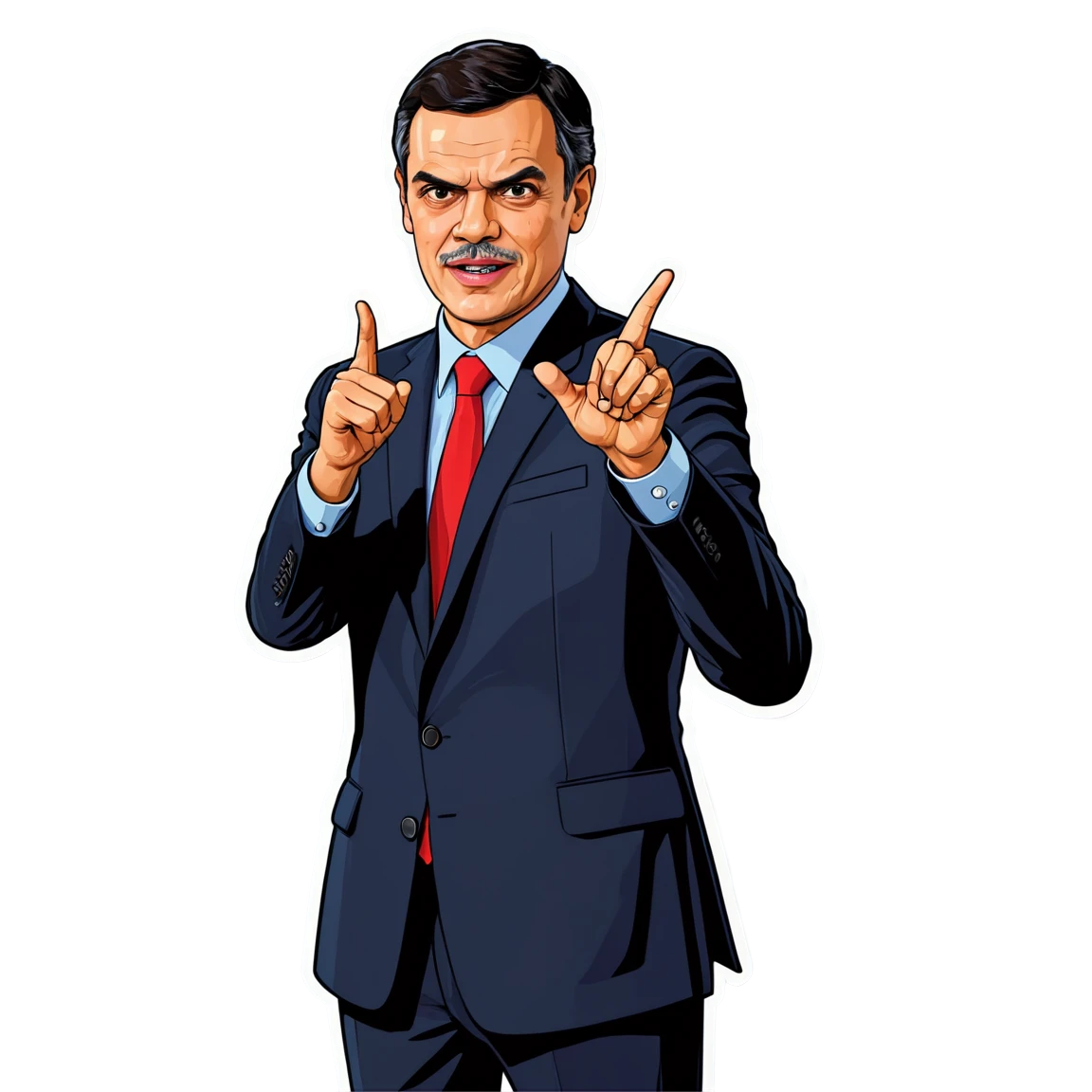 Pedro Sanchez gesturing, politician sticker, Pedro Sanchez sticker