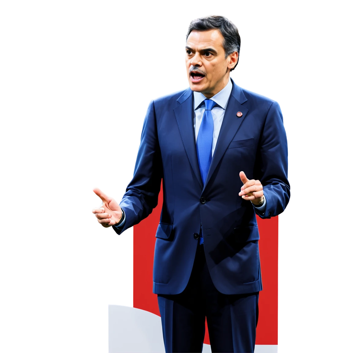 Pedro Sanchez speaking at podium, politician sticker, Pedro Sanchez sticker