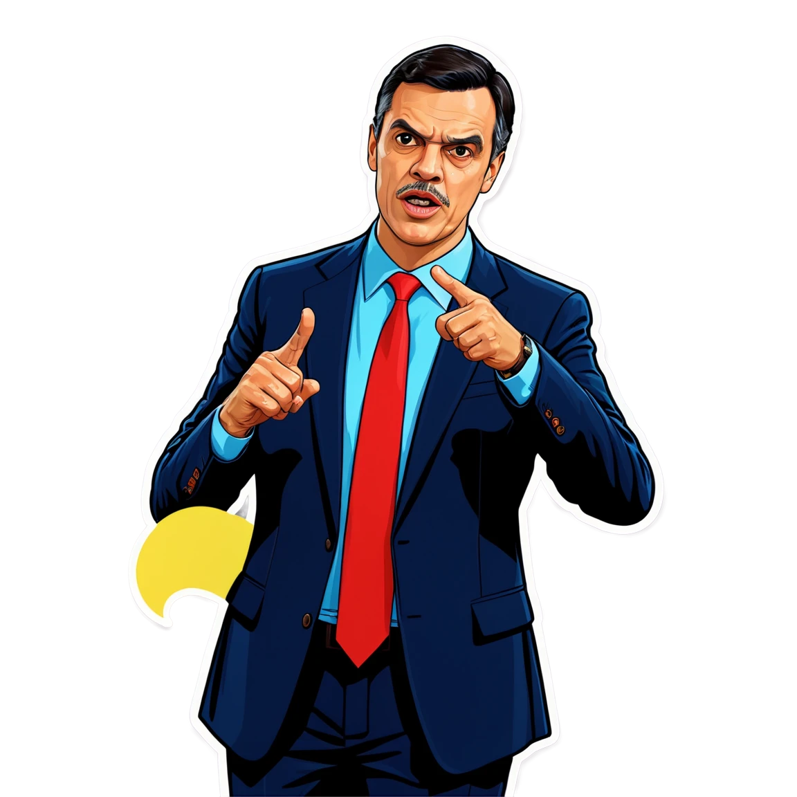 Pedro Sanchez pointing, politician sticker, Pedro Sanchez sticker