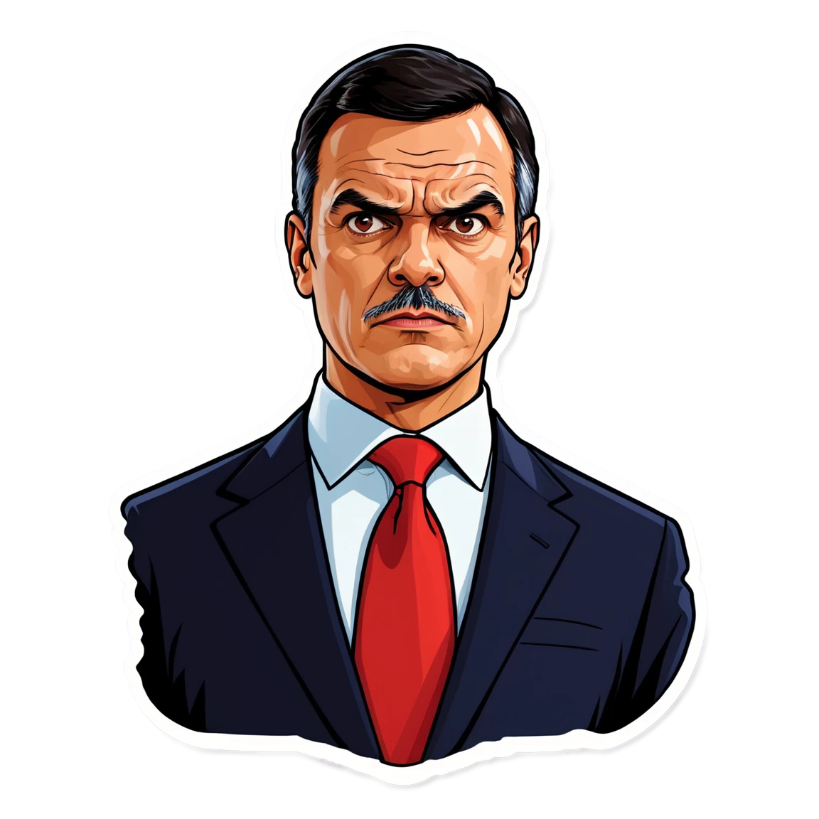 Pedro Sanchez with serious expression, politician sticker, Pedro Sanchez sticker