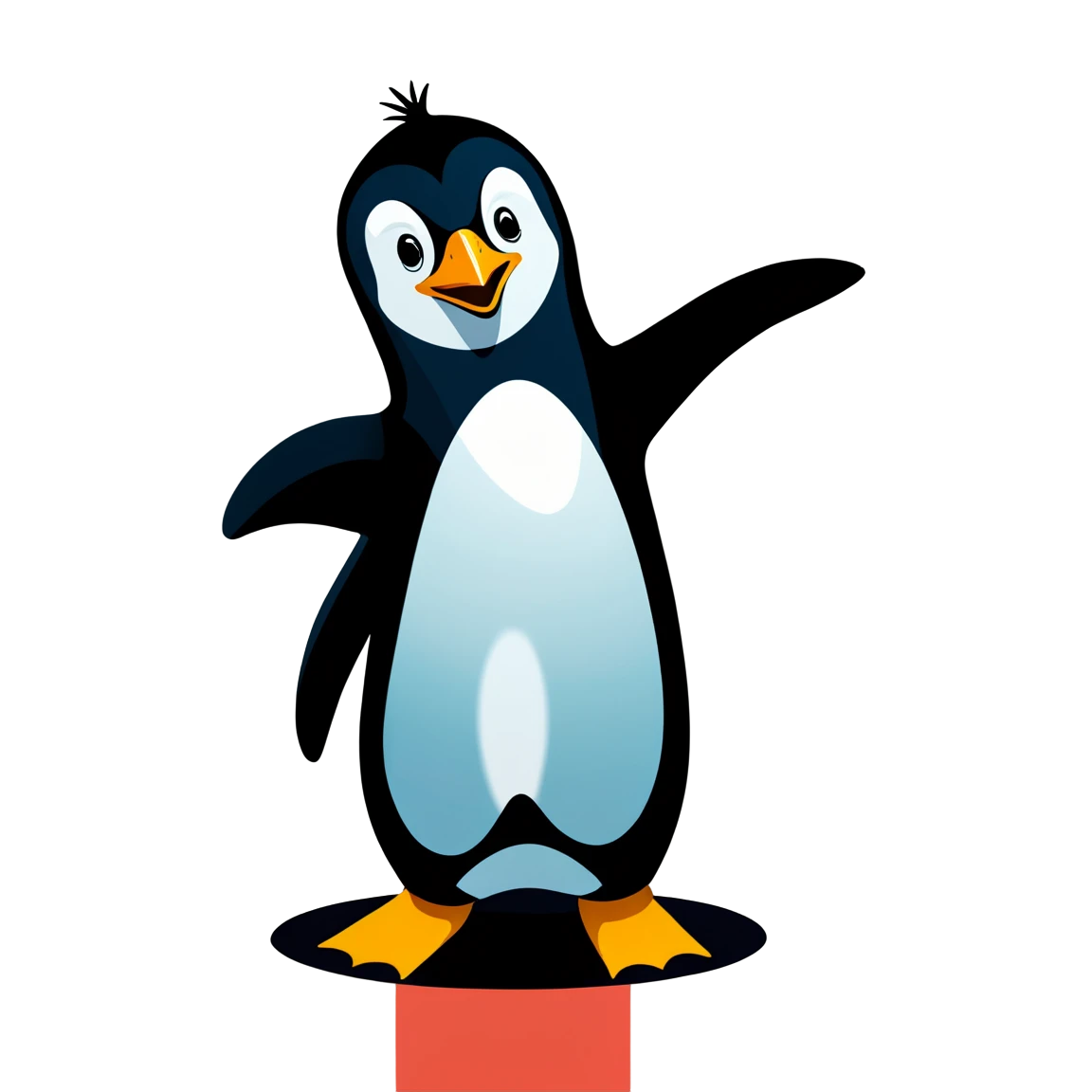 Penguin dancing, animal sticker, Penguin sticker