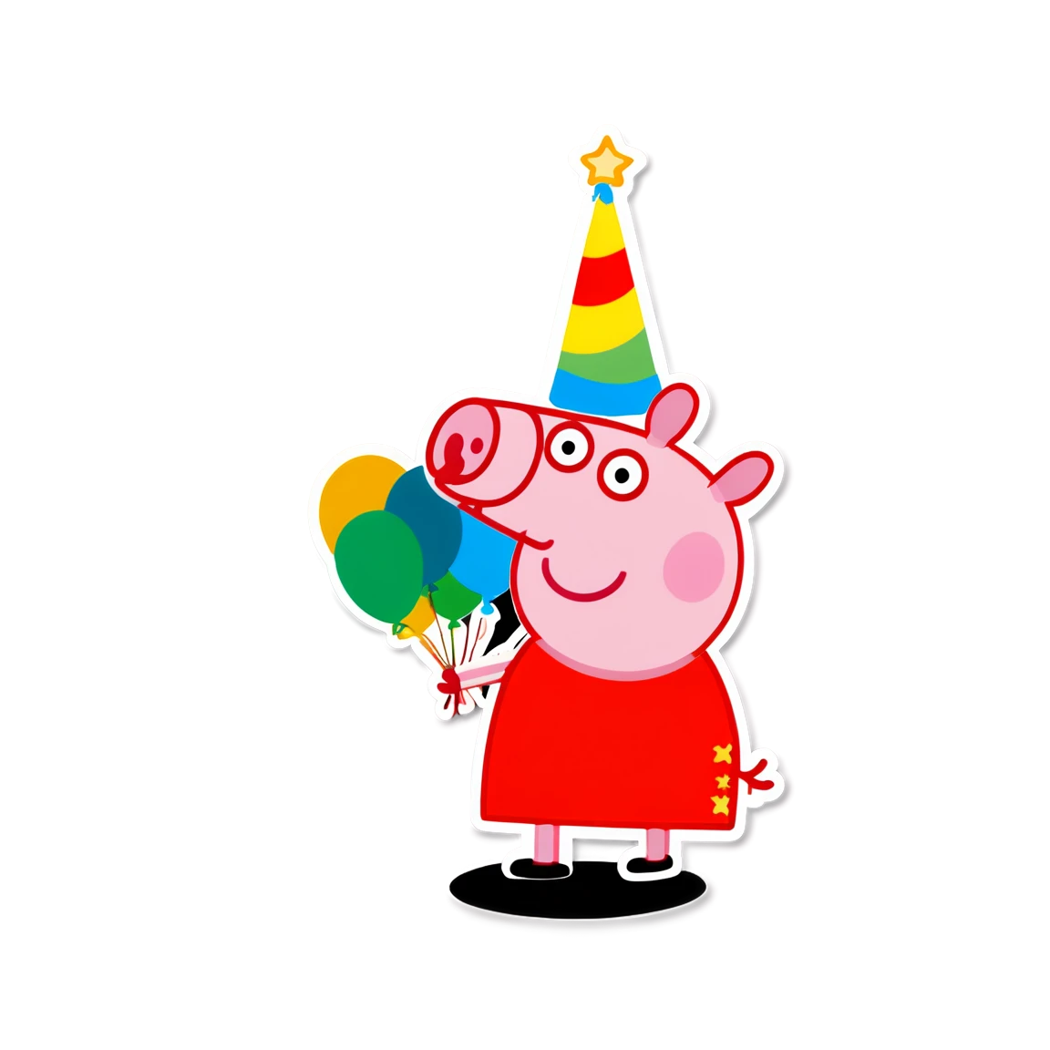 Peppa Pig celebrating a birthday, Peppa Pig sticker