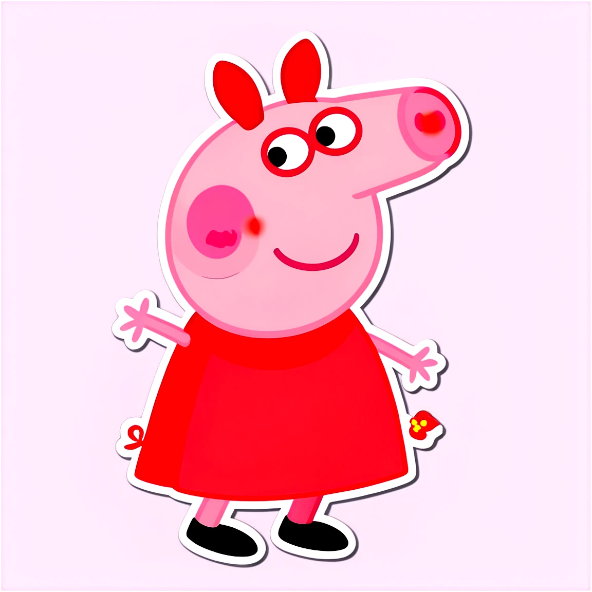 Peppa Pig wearing a red dress, Peppa Pig sticker