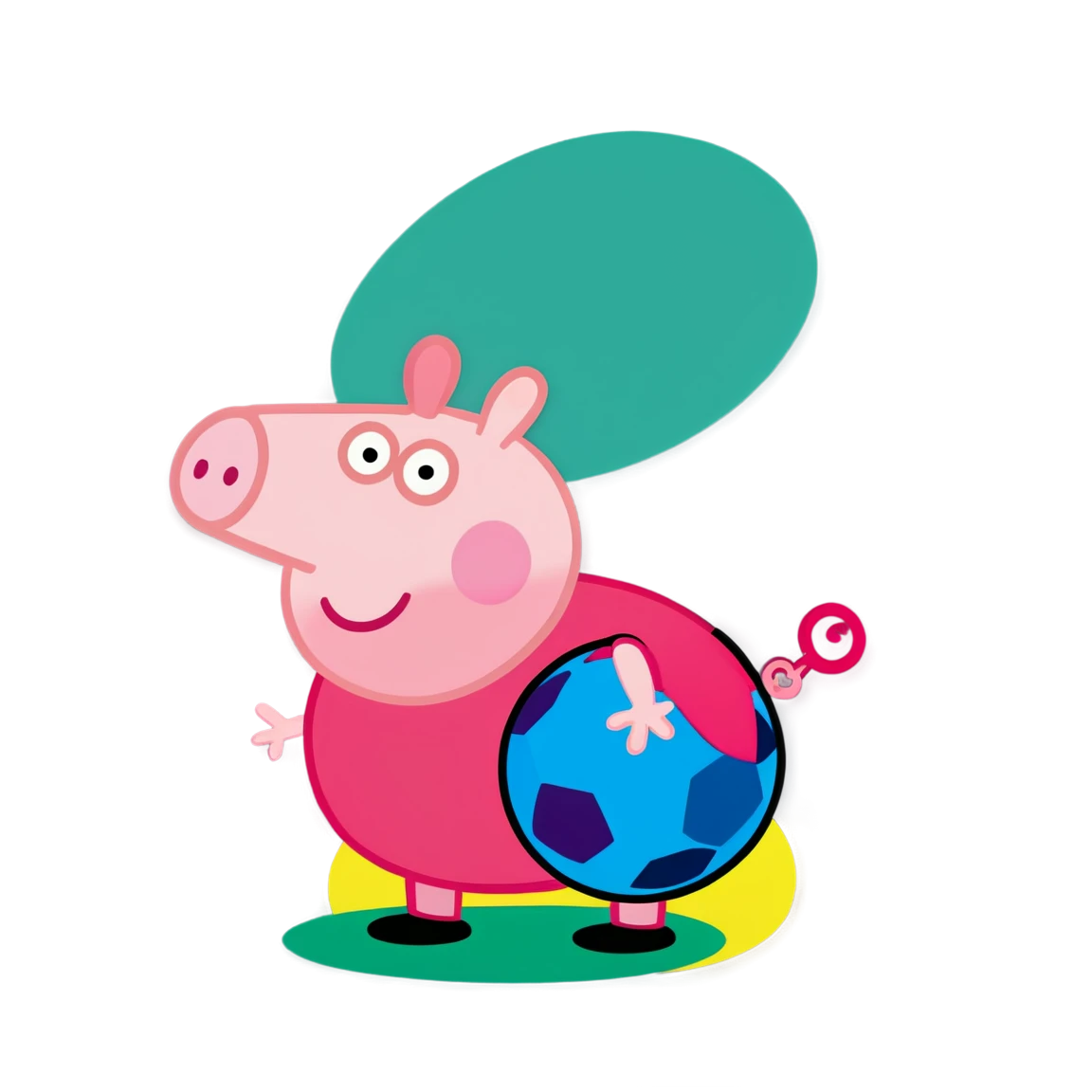 Peppa Pig with a ball, Peppa Pig sticker