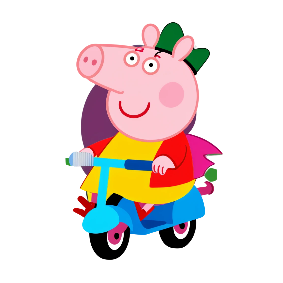 Peppa Pig on a scooter, Peppa Pig sticker