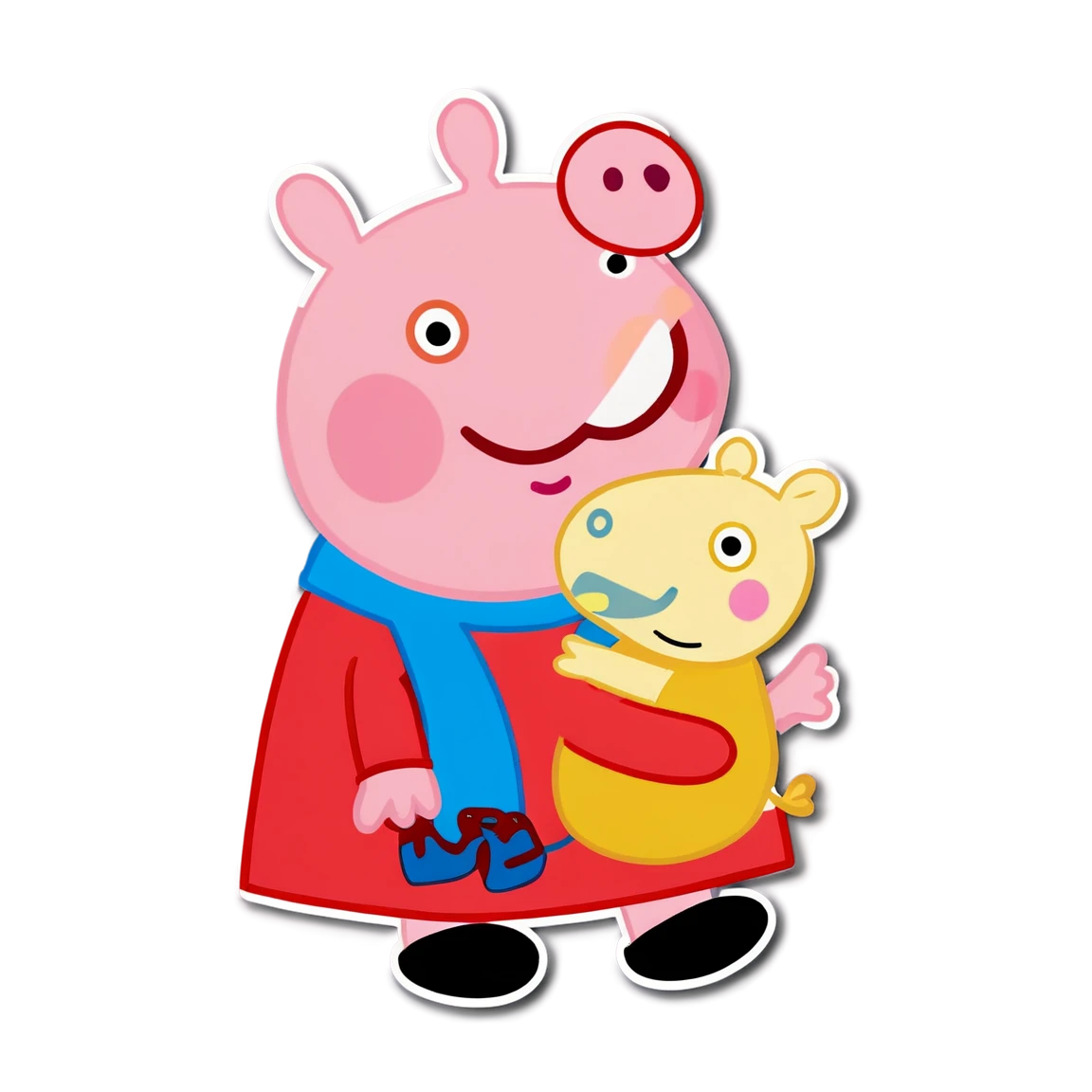 Peppa Pig with a teddy bear, Peppa Pig sticker