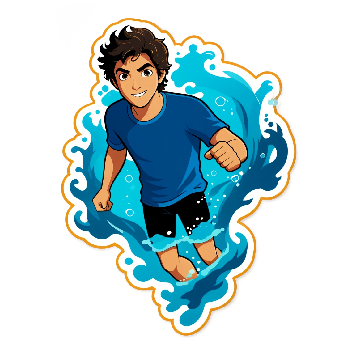 Percy Jackson under water, hero sticker, Percy Jackson sticker