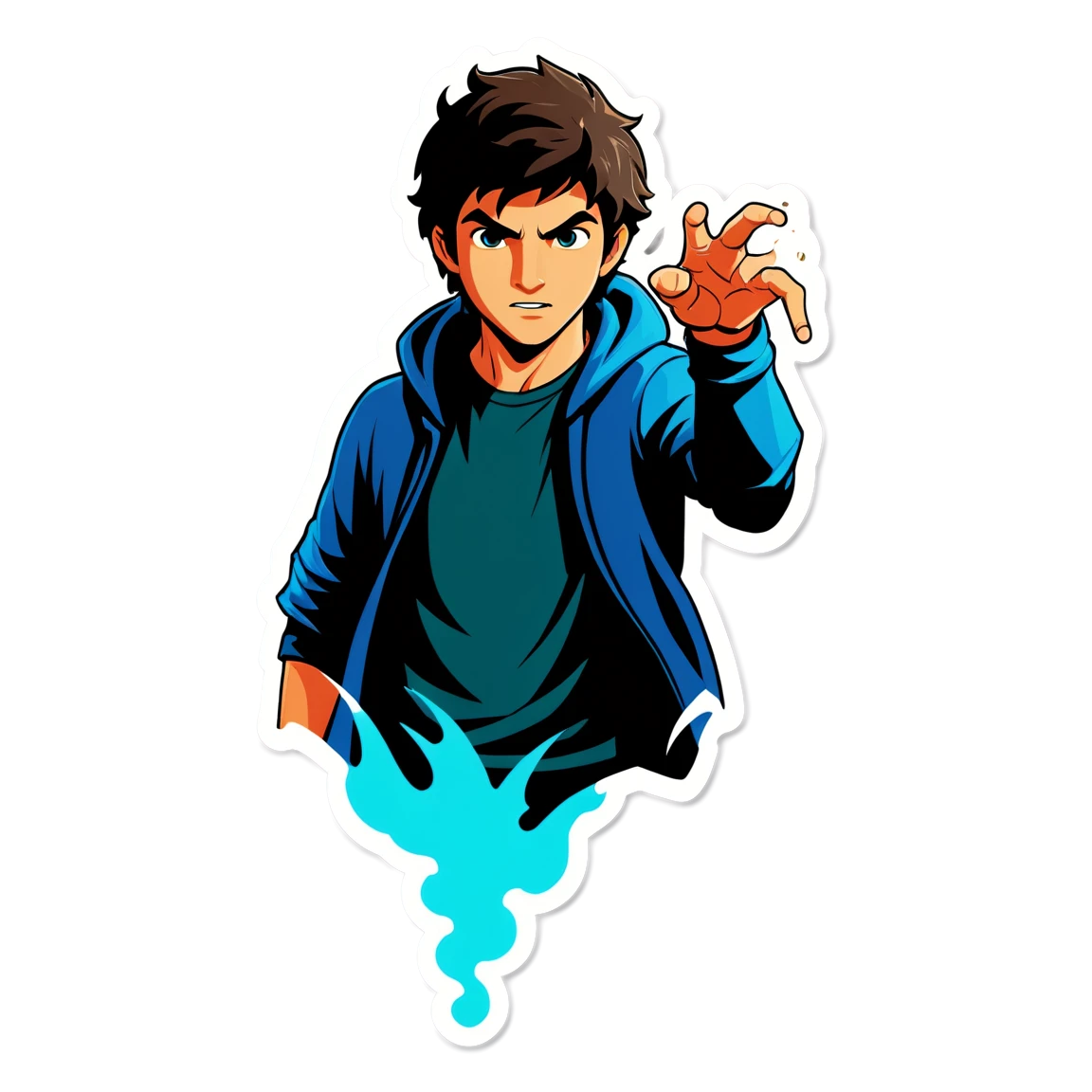 Percy Jackson fighting monsters, hero sticker, Percy Jackson sticker