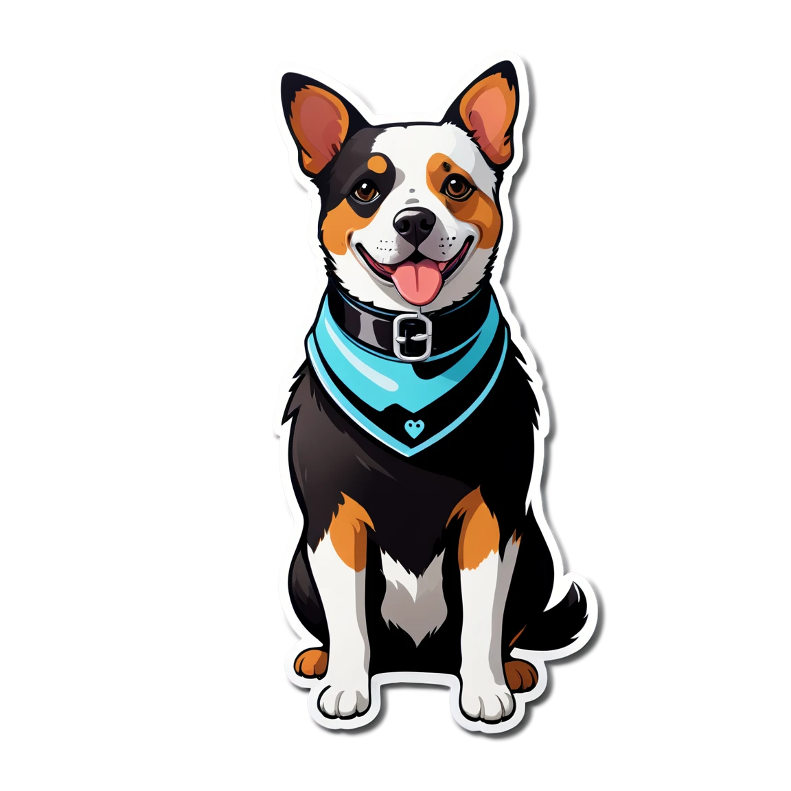 Pet wearing a collar, pet sticker