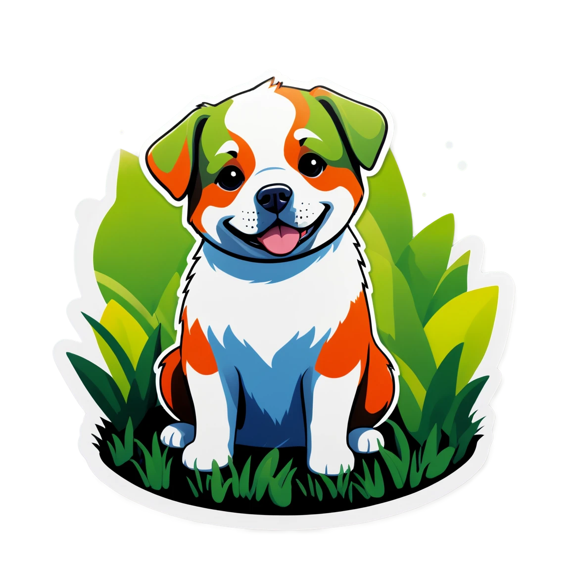 Pet in a garden, pet sticker